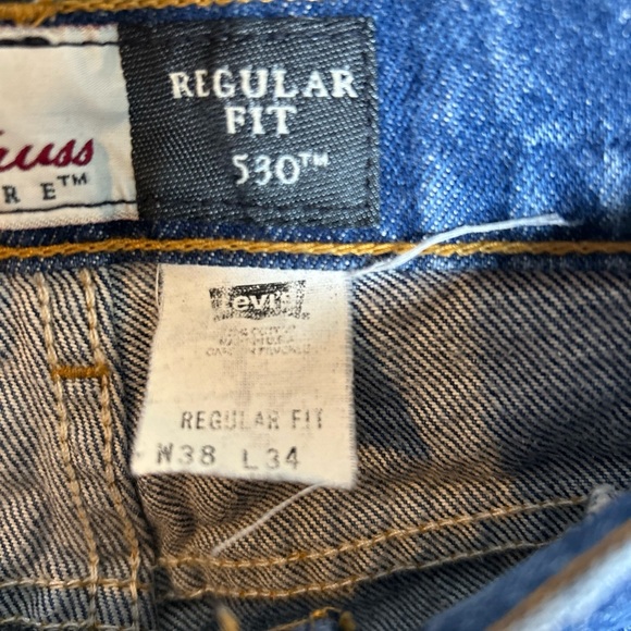 Levi Strauss 530 Regular Fit Jeans Brown/orange Tab Men’s 38x34 Blue Denim - Picture 5 of 7